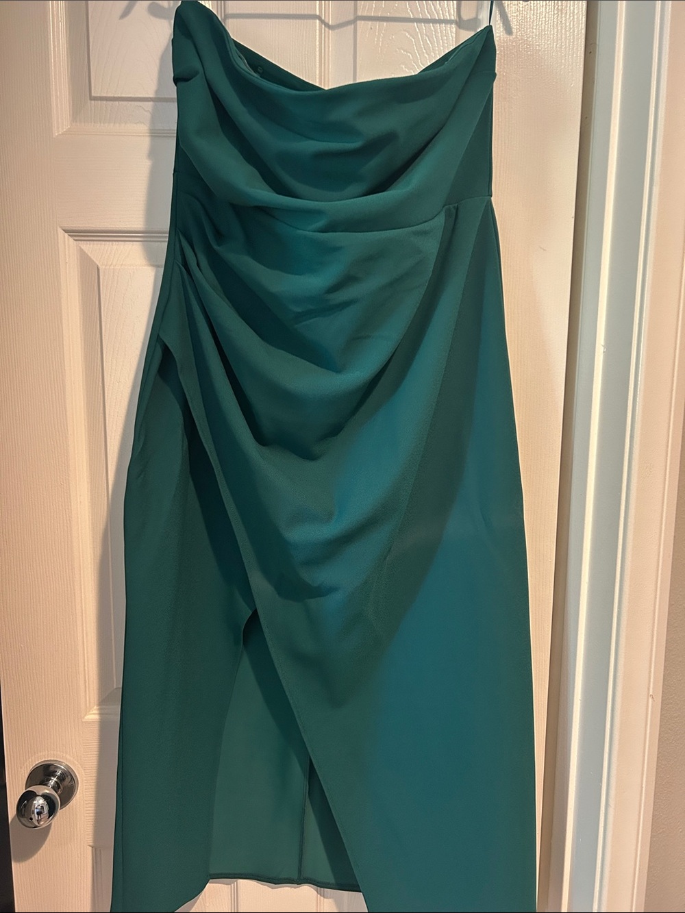Abercrombie & Fitch Teal Strapless Draped Cocktail Dress